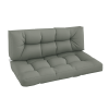 Outsunny 2Pcs Garden Tufted Pallet Cushion Seat Pad, Back Cushion Patio for Indoor Outdoor Use, 120L x 80W x 12Hcm, Grey