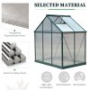 Outsunny 6 x 4ft Polycarbonate Greenhouse, Large Walk-In Green House with Slide Door and Window, Garden Plants Grow House with Aluminium Frame and Foundation, Dark Green