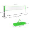 SPORTNOW 5M Portable Badminton Set, Height Adjustable Tennis Volleyball Net with 3 Shuttlecocks, 4 Rackets and with Carry Bag, Multi-Sports Badminton Net for Indoor Outdoor, Garden, Beach Games
