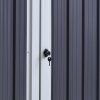 Outsunny 5ft x 3ft Garden 2-Bin Corrugated Steel Rubbish Storage Shed w/ Locking Doors Lid Outdoor Hygienic Dustbin Unit Garbage Trash Cover
