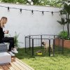 PawHut Dog Pen, 8 Panel Puppy Pen, Steel Dog Playpen, for Small Breeds, 60cm Tall, Black