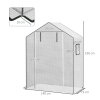 Outsunny Walk-in Greenhouse Cover Replacement with Roll-up Door and Mesh Windows, Reinforced PE Hot House, Cover COVER ONLY, 140 x 73 x 190cm, White