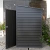 Outsunny 8 x 4FT Garden Shed, Galvanised Metal Shed, Easy to Assemble, Outdoor Tool Storage Shed with Pent Roof, Lockable Door and 2 Vents, Grey