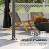 Outsunny 3 x 3 (m) Outdoor Polycarbonate Gazebo, Double?Roof Hard Top Gazebo with?Galvanised Steel Frame, Nettings?&?Curtains for Garden, Lawn, Patio and Deck, Dark Grey