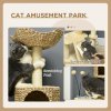 PawHut 116cm Cat Tree for Indoor Cats, Cat Tower with Scratching Posts, Ramp, Cat House, Toy Balls, Platforms, Bed, Ramp - Beige