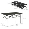 Outsunny Portable Camping Table, 3ft Lightweight Folding Aluminium Picnic Table with Roll Up Top, Carry Bag for Outdoor Camping, Picnic, Hiking, Cooking, BBQ, Fishing, Black