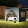 Outsunny 3 x 3(m) Pop Up Gazebo with Sides and Carry Bag, UPF50+, Height Adjustable Party Tent Instant Event Shelter for Garden, Outdoor, Patio, Light Grey