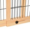 PawHut Freestanding Dog Gate, Foldable Pet Fence, Indoor Wood Barrier, Stair Gate with Support Feet, for Doorway, Hallway, Small and Medium Dogs, 69H x 104-183 cm, Natural Wood Finish