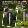 Outsunny Rattan Solar Floor Lamp,  68cm Tall Outdoor Garden Lantern Pathway Light & Decorative Lighting with Auto On/Off LED Lights, IP44, for Porch, Yard, Courtyard, Deck, Brown