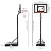 SPORTNOW Height Adjustable Basketball Hoop and Stand w/ Plastic Backboard and Weighted Base, Portable on Wheels, 2.6-3.1m, Black