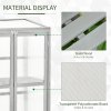 Outsunny Wooden Cold Frame Greenhouse Polycarbonate Garden Grow House for Flower Vegetable Plants with Adjustable Shelf, Double Doors, 76 x 47 x 110cm, Light Grey