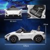 AIYAPLAY Maserati MC20 Licensed 12V Electric Car for Kids with Remote Control, Kids' Electric Ride on with Slow Start, LED Lights, Music, Horn, Spring Suspension, for 3-6 Years, White