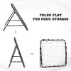 HOMCOM Rebounder Net Practise Kickback Target Goal with 5 Angles, for Teens, Adults, Softball, Football Training, Black