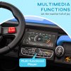 HOMCOM 2 Seater Kids Ride On Car with Electric Bucket, 12V Battery Powered Electric UTV with Shovel, Parental Remote, 4 Spring Suspension Wheels, Working Horn, Music - Blue