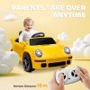 AIYAPLAY Licensed RUF CTR 2017 Electric Car for Kids, Ride On Car 12V Battery Powered Kids Electric Vehicle with Remote Control, Soft Start, MP3 Player, LED Lights, Horn, Yellow