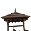 Outsunny Wooden Garden Wishing Well Fountain Barrel Waterfall Rustic Wood with Pump Garden D??cor Ornament