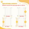 PawHut Dog Gate Stair Gate Pressure Fit Pets Barrier Auto Close for Doorway Hallway, 74-100cm Wide Adjustable, White