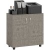 Vinsetto Filing Cabinet with Locking Doors & Shelves, 2-Tier Lockable Storage Cabinet with 2 Keys for Home Office, 80W x 40D x 80H cm, Grey