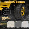 AIYAPLAY 12V Kids Electric Ride on ATV, Battery Powered Quad Bike with 4 Suspension Wheels, Forward Reverse Function, Headlights, Music, Storage Basket, for Ages 3-5 Years, Yellow