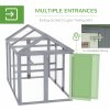 PawHut Large Chicken Run, Wooden Chicken Coop, Pet Playpen w/ Combinable Design - Grey