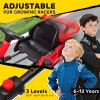 HOMCOM 24V Electric Go Kart for Kids, Ride On Racing Kart with Adjustable Seat, Battery Powered Drifting Ride On Car with Music, Light, Slow Start, Button Start, Horn, for 6-12 Years, Red