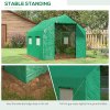 Outsunny 2 x 3(m) Walk-in Polytunnel Greenhouse with Wide Roll-up Door, 4 Mesh Windows, Tunnel Warm House Tent with UV-resistant PE Cover, Green