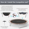 SPORTNOW Trampoline Replacement Mat with Eight Rows of Stitching, Spring Pull Tool, 42 V-Hooks, for 8ft Trampoline, Using 14cm Springs, Trampoline Jumping Mat, Orange