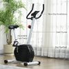 SPORTNOW Exercise Bike, Quiet Stationary Bike with 8-Level Magnetic Resistance, Heart-Rate Sensor, Adjustable Seat, Wheels and LCD Monitor, for Home Gym Workout, White