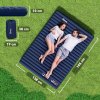 Outsunny 2 Person Camping Inflating Sleeping Mat Inflatable Mattress Ultralight Folding Bed Portable Air Bed for Outdoor Backpacking Hiking Travel - Navy Blue