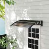 Outsunny Front Door Canopy Outdoor Awning Aluminium Rigid Plastic Polycarbonate Rain Shelter UV Water Rain Resistant 120 x 75cm