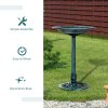 Outsunny 50cm Bird Bath for Garden, Outdoor Birdbath Stand, Decorative Bird Drinking Stand with Scallop-like Pattern, Time-Worn Finish, Green