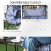 Outsunny Garden Egg Chair with 14cm Thick Seat Cushion, PE Rattan Leisure Chair with Comfortable Headrest, Adjustable Feet, Steel Frame, Mixed Grey