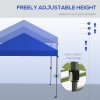 Outsunny 3 x 3(m) Pop Up Gazebo, 1 Person Easay Setup Marquee Party Tent with 1-Button Push, Adjustable Straight Legs, Wheeled Bag, Stakes, Ropes, Sandbags, Instant Shelter, Blue