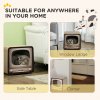 PawHut Cat Scratching Board, Cat Scratcher TV Shape Corrugated Cardboard 2 in 1 Cat House with Catnip, for Indoor Cats, Brown