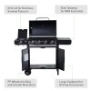 Outsunny 4+1 Burner Gas BBQ Grill, Outdoor Barbecue Trolley with Wheels, Warming Rack, Side Shelves, Cabinet, Thermometer for Garden, Party, Camping, 125 L x 51 W x 100 H cm, Black