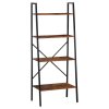 HOMCOM Ladder Shelf, Bookshelf, 4-Tier Industrial Storage Rack for Living Room, Bedroom, Kitchen