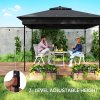 Outsunny 3 x 3(m) Pop Up Gazebo with Sides, 20 Solar-Powered LED Lights, Netting, Roller Bag, 4 Weight Bags, Marquee Party Tent, Height Adjustable Instant Event Shelter, Black