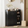 HOMCOM Shoe Storage Cabinet Two Doors w/ Adjustable 4 Shelves Cupboard Footwear Rack Stand Organiser Hallway 