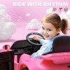 AIYAPLAY Licensed RUF CTR 2017 Electric Car for Kids, Ride On Car 12V Battery Powered Kids Electric Vehicle with Remote Control, Soft Start, MP3 Player, LED Lights, Horn, Pink