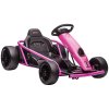 HOMCOM 24V Electric Go Kart for Kids, Drifting Ride-On Racing Go Kart with Slow Start, Music, Horn Honking and Safety Belt, for 8-12 Years Old, Pink