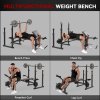 SPORTNOW Weight Bench with Bench Press Rack, Preacher Curl Bench, Leg Curl Machine, Incline or Flat Workout Bench for Home Gym Strength Training Weight Lifting