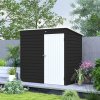Outsunny 6 x 4ft Metal Garden Shed, Easy to Assemble, Galvanised Steel Shed with Lockable Door and Gloves, Outdoor Tool Storage Shed for Garden, Patio, Dark Grey