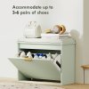 HOMCOM Shoe Bench with Padded Seat Cushion and Flip-Drawer, Shoe Cabinet Holds up to 120kg for Hallway, Entryway and Porch, 62x26x47.5cm