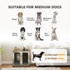 PawHut Dog Crate Furniture, Dog Cage with Soft Washable Cushion, Furniture-Style Pet Kennel Indoor House End Side Table for Small Medium Breeds, 80 x 56 x 63 cm, Grey