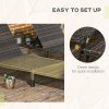 Outsunny Rattan Sun Lounger Set of 2, 5-Level Adjustable Garden Lounger Recliner with Cushion and Headrest, Outdoor Reclining Sunbed, Steel Frame Garden Chair for Patio, Beach, Terrace, Cream White
