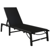 Outsunny Folding Sun Lounger, 5-Position Adjustable Reclining Garden Lounger, Garden Chaise Lounge Sunbed Recliner Chair with Steel Frame for Beach, Porch, Patio, Camping, Black