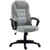 HOMCOM Executive Office Chair, PU Leather High Back Desk Chair, Swivel Computer Chair with Adjustable Height and Tilt Function, Grey