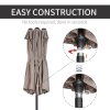 Outsunny 4.6m Large Garden Parasol Double-Sided Sun Umbrella Patio Market Canopy Shade Outdoor Tan - NO BASE