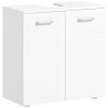 kleankin Under Sink Cabinet, Bathroom Vanity Unit, Pedestal Under Sink Design, Storage Cupboard with Adjustable Shelf, High Gloss, White