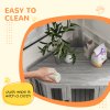 PawHut Dog Crate Furniture, Side Table Dog Kennel with Cushion, Large Door, for Large Dogs - Grey